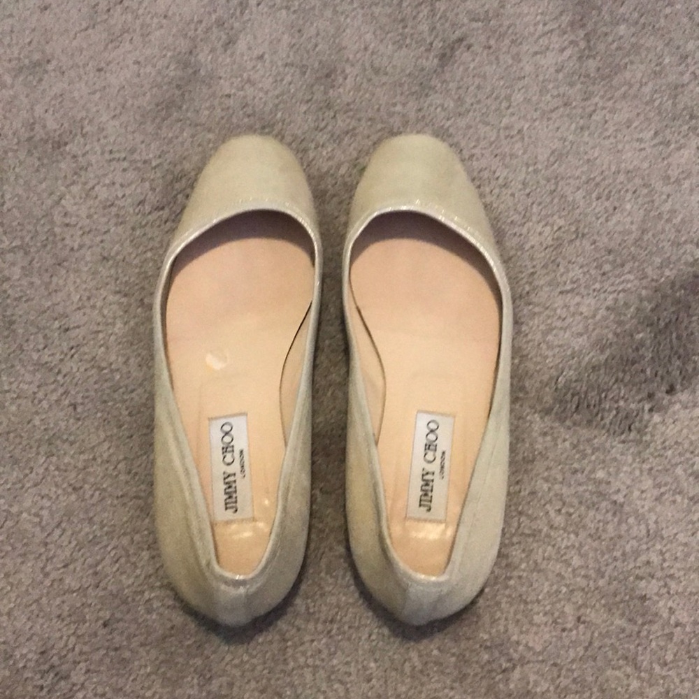 Gold jimmy choo flats